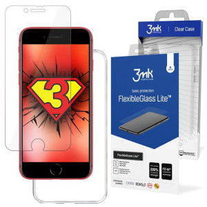 ZESTAW do iPhone 7 / 8 - 3mk FlexibleGlass Lite i 3mk Clear Case