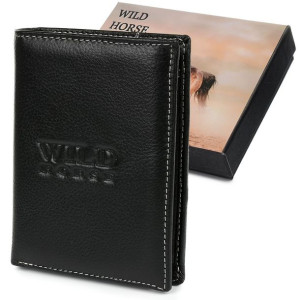 Portfel męski skórzany czarny duży Wild Horse RFiD I45
