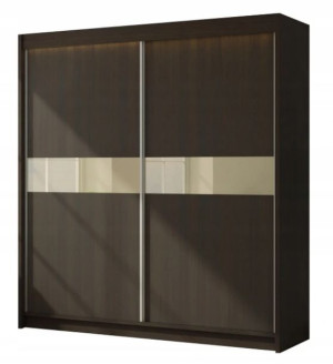 Szafa Przesuwna 200 Wenge+ wanilia /lacobel TINA 6 kol