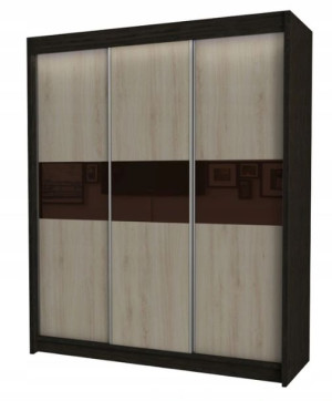 Szafa Przesuwna 180 Wenge/lacobel TINA 6 kol