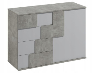 Komoda Elstra 1 120cm beton nowoczesna do salonu geometria