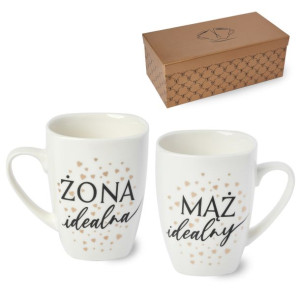 Kubki porcelanowe Mąż idealny Żona idealna 300 ml