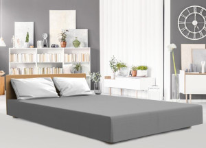 Prześcieradło jersey elastan z gumką 59 BLEI/POPIEL/90x200x30