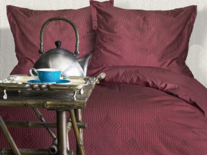 Pościel satyna bawełniana(P) BOTILO CLARET/160x200 LUXURY PREMIUM
