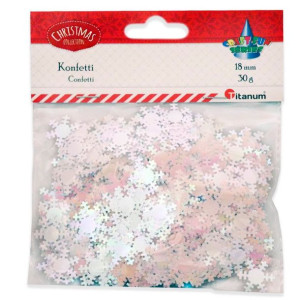 Konfetti płatki śniegu 30gx20mm - perłowe