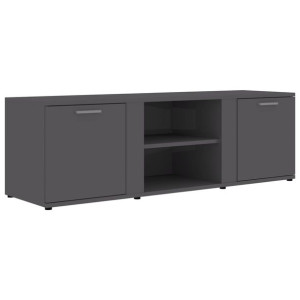 Szafka pod TV, szara na wysoki połysk, 120x34x37 cm