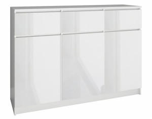 Komoda 3d3s - Biel Połysk