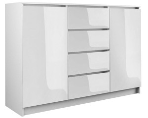 Komoda 2d4s 120 - Biel Połysk