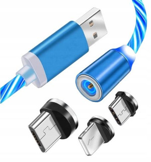 LED KABEL MAGNETYCZNY 3w1 micro USB TYP-C iPhone