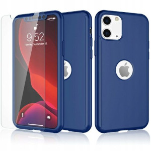 Granatowe Etui Case 360 Do Iphone 11 6.1 + Szkło