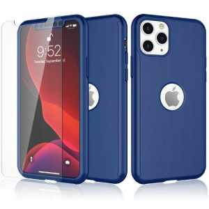 Granatowe Etui Case 360 Do Iphone 11 Pro + Szkło