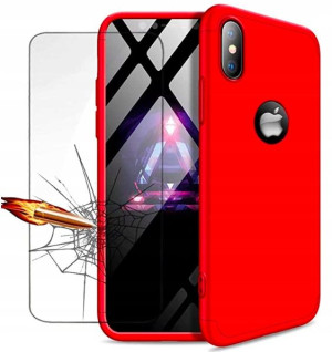 Czerwone Etui Case 360 Do Iphone X Xs + Szkło