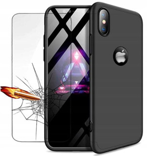 Czarne Etui Case 360 Do Iphone X Xs + Szkło