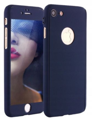 Granatowe Etui Case 360 Do Iphone 8 8g + Szkło