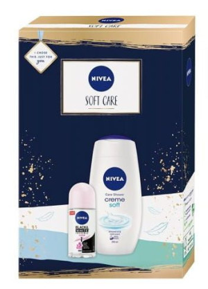NIVEA Zestaw Woman Soft Care zawiera 2 szt: żel,  roll-on