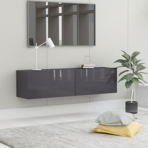 Komoda RTV połysk szara 120x30x30cm