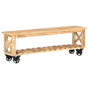 Komoda RTV 130x30x42cm surowe drewno mango