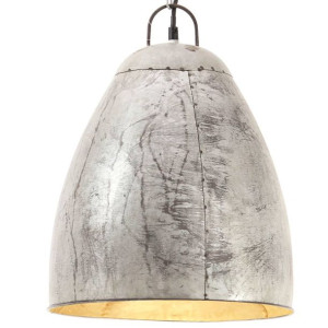 Industrialna lampa wisząca, 25 W, srebrna, okrągła, 32 cm, E27