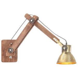 Lampa ścienna w industrialnym stylu, mosiężna, okrągła, E27