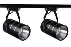 2x Lampa Szynowa LED PREMIUM 23W 3000K Czarna + Szyna 1,5m Jednofazowa