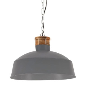 Industrialna lampa wisząca, 58 cm, szara, E27