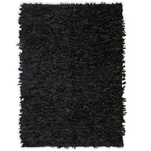 Lumarko Dywan shaggy, prawdziwa skóra, 120x170 cm, czarny