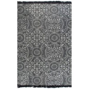 Lumarko Dywan typu kilim, bawełna, 160 x 230 cm, szary ze wzorem
