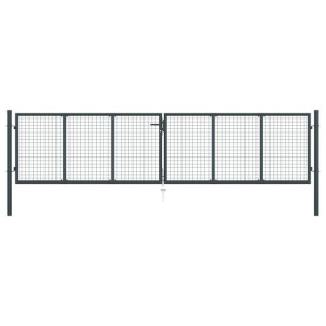 Lumarko Brama ogrodowa z siatki, galwanizowana stal, 400x150 cm, szara
