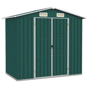 Szopa ogrodowa, zielona, 205x129x183 cm, stal galwanizowana