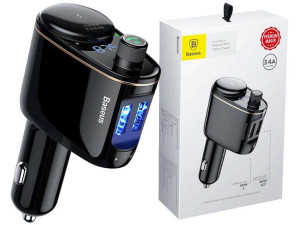 Baseus Transmiter Fm Bluetooth Ładowarka 2xusb