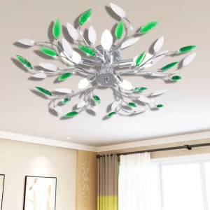Lumarko Lampa sufitowa, 5 żarówek E14, zielono-biała