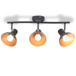 Lumarko Lampa sufitowa na 3 żarówki E27, czarno-złota