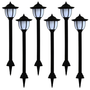 Lumarko Lampy solarne do ogrodu, 6 szt., LED, czarne