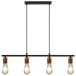 Lumarko Żyrandol, żarówki żarnikowe, 2 W, czarno-miedziana, 80 cm, E27