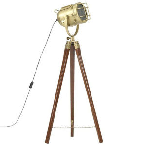 Lumarko Lampa podłogowa na trójnogu, lite drewno mango, 97 cm