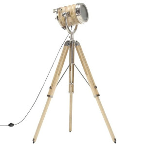Lumarko Lampa podłogowa na trójnogu, lite drewno mango, 131 cm