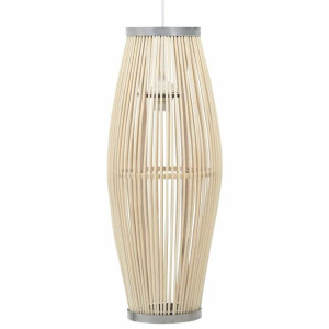 Lumarko Lampa wisząca, biała, wiklinowa, 40 W, 23x55 cm, owalna, E27