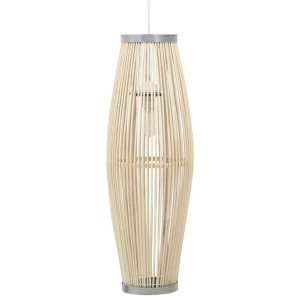 Lumarko Lampa wisząca, biała, wiklinowa, 40 W, 25x62 cm, owalna, E27