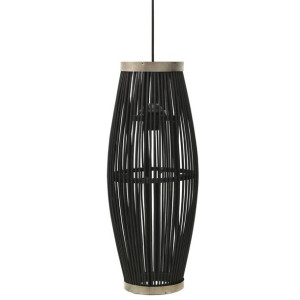 Lumarko Lampa wisząca, czarna, wiklinowa, 40 W, 25x62 cm, owalna, E27