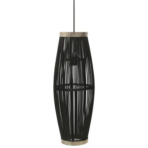 Lumarko Lampa wisząca, czarna, wiklinowa, 40 W, 27x68 cm, owalna, E27