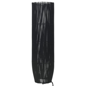 Lumarko Lampa podłogowa, wiklina, czarna, 52 cm, E27