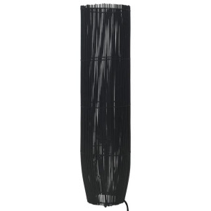 Lumarko Lampa podłogowa, wiklina, czarna, 61 cm, E27