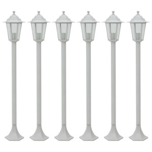 Lumarko Lampy ogrodowe, 110 cm, E27, aluminium, 6 szt., białe