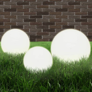 Lumarko Lampy zewnętrzne LED, 3 szt., kule 20/30/40 cm, PMMA