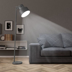 Lumarko Lampa podłogowa, metalowa, szara, E27