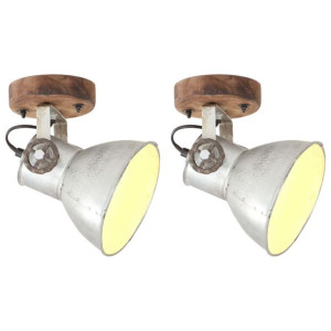 Industrialne lampy ścienne/sufitowe 2 szt. srebrne 20x25 cm E27