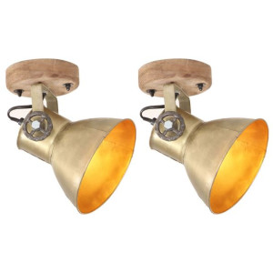 Industrialne lampy ścienne/sufitowe 2 szt. mosiądz 20x25 cm E27