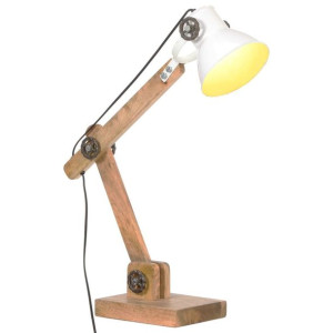 Lumarko Industrialna lampa stołowa, biała, okrągła, 58x18x90 cm, E27