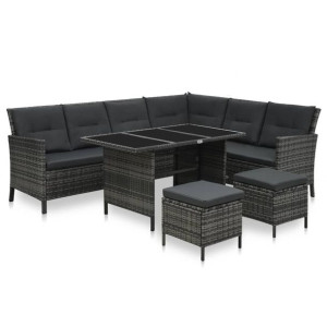 Zestaw ogrodowy 4-cz. rattan PE szary