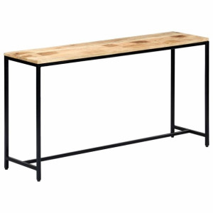 Lumarko Stolik konsola, 140x35x76 cm, lite surowe drewno mango